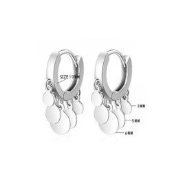 Zilveren ronde oorbellen - met bungelcirkelsOorbellen