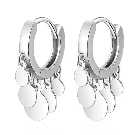 Silver round earrings - with dangle circlesEarrings