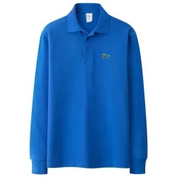Elegante polo - manica lunga - ricamo logo - cotone