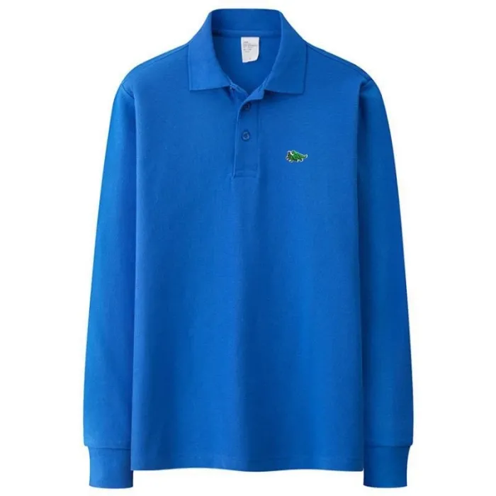 Elegante polo - manica lunga - ricamo logo - cotone