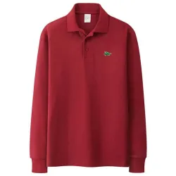 CamisetasElegante camiseta polo - manga larga - logo bordado - algodón