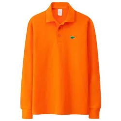 CamisetasElegante camiseta polo - manga larga - logo bordado - algodón