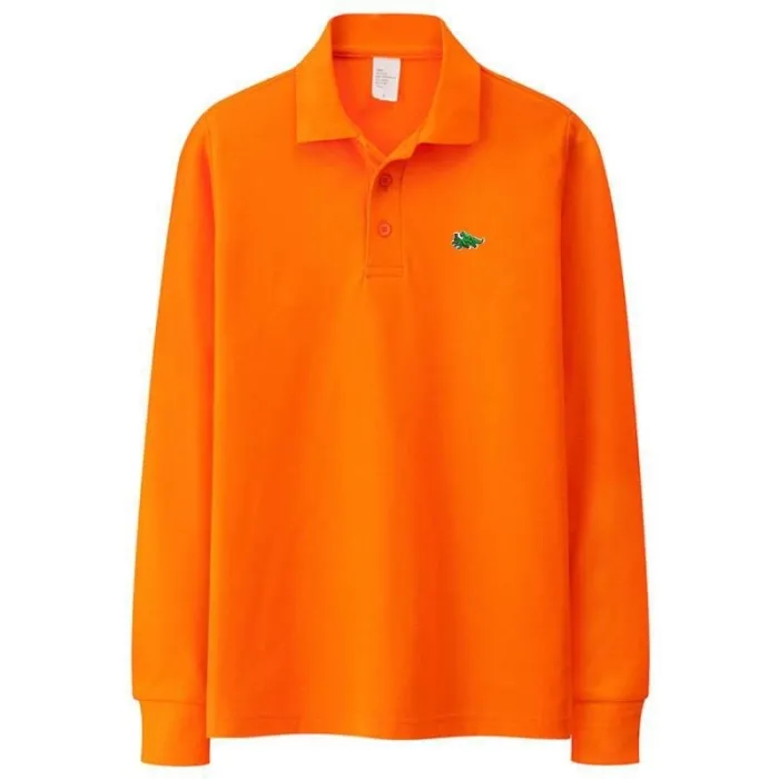 CamisetasElegante camiseta polo - manga larga - logo bordado - algodón