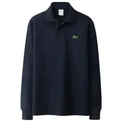 Elegante polo - manica lunga - ricamo logo - cotone