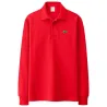 Elegante polo - manica lunga - ricamo logo - cotone