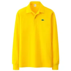 Elegante polo - manica lunga - ricamo logo - cotone