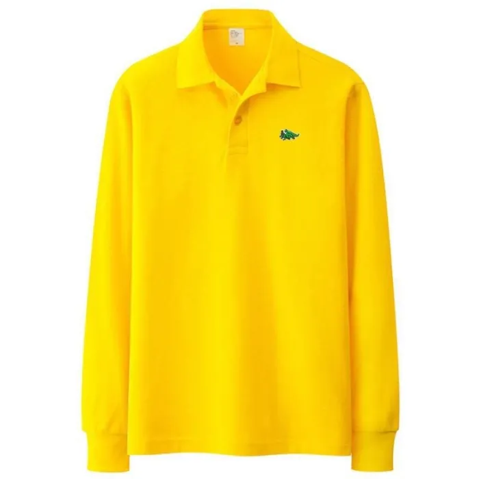 Stijlvol polo t-shirt - lange mouw - geborduurd logo - katoenT-Shirts