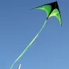 Super stor drage - sort - grøn - med streg - 160 cm