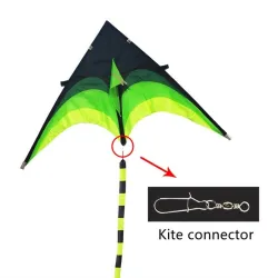 Super grote vlieger - zwart - groen - met lijn - 160 cmVliegers