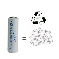 12V Ni-MH 3000mAh 2A rechargeable - AA battery -10 piecesBattery