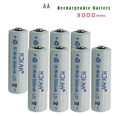 12V Ni-MH 3000mAh 2A rechargeable - AA battery -10 piecesBattery