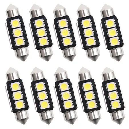 C10W C5W Festoon 36mm 39mm 41mm - 12V - CANBUS - lâmpada LED - branco - 10 peças