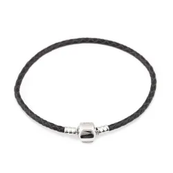PulseraPulsera de cuero - con abalorio de metal - hebilla magnética