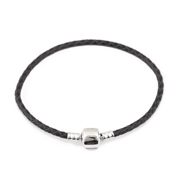 PulseraPulsera de cuero - con abalorio de metal - hebilla magnética
