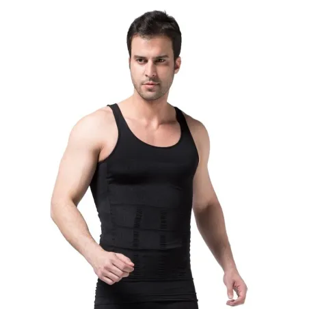 Slankende t-shirt til mænd - ærmeløs - body shaper