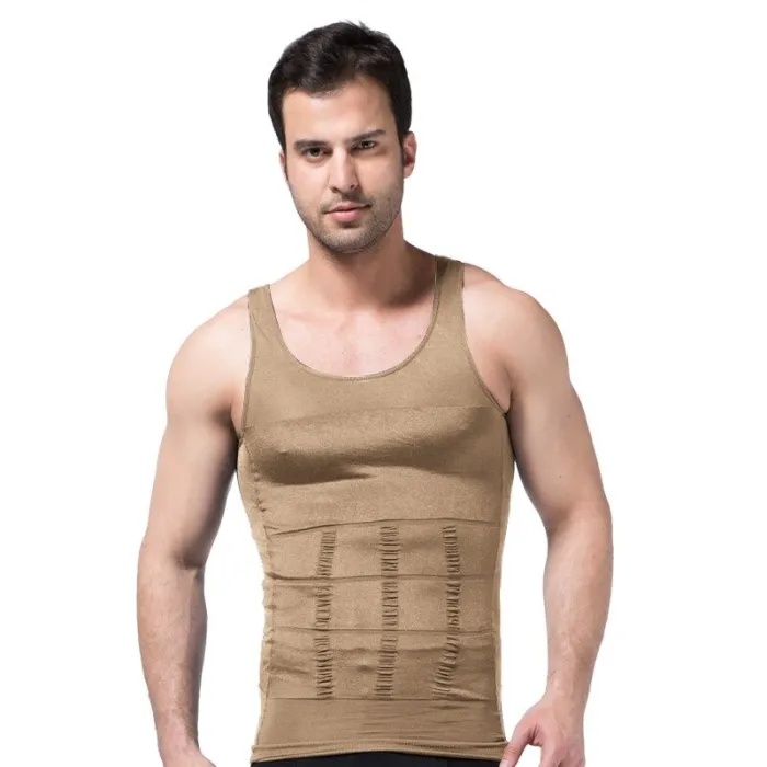 Slankende t-skjorte for menn - ermeløs - body shaper