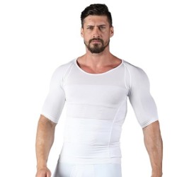 Slankende t-shirt til mænd - kortærmet - kompression - body-shaper