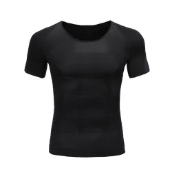 Slankende t-shirt til mænd - kortærmet - kompression - body-shaper