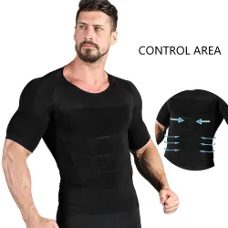 Slankende t-shirt til mænd - kortærmet - kompression - body-shaper