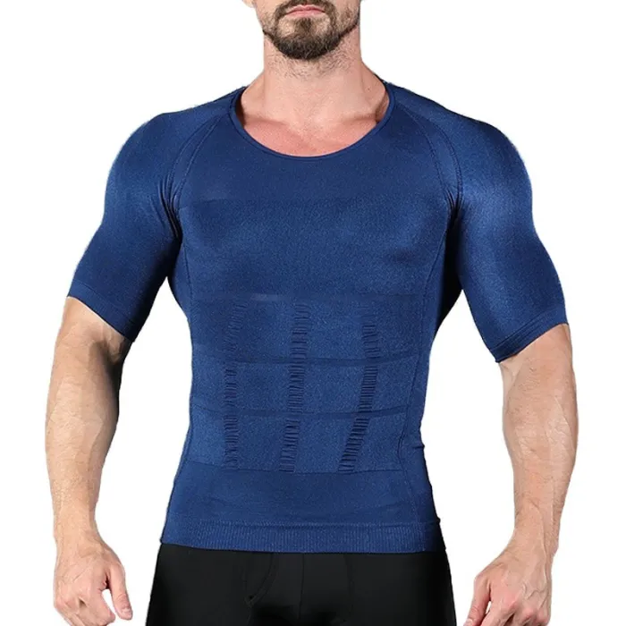 Slankende t-shirt til mænd - kortærmet - kompression - body-shaper