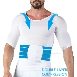 Slankende t-shirt til mænd - kortærmet - kompression - body-shaper