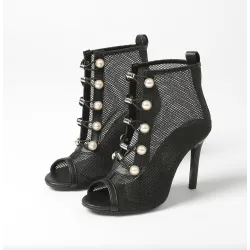 Sexy mesh ankle sandals - high thin heelSandals
