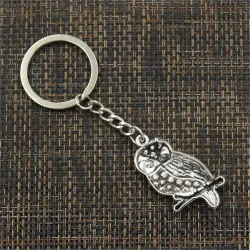 Vintage silver uggla nyckelring