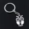 Vintage silver keychain - big eyes owlKeyrings