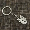 Vintage silver keychain - big eyes owlKeyrings