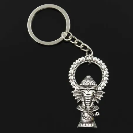 Vintage Ganesha Buddha elefant - metall nyckelring