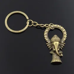Vintage Ganesha Buddha -elefantti - metallinen avaimenperä