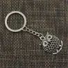Vintage silver keychain - branch standing owlKeyrings