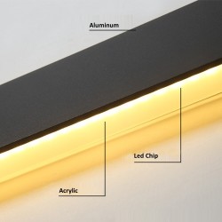 Moderne LED-vegglampe i aluminium