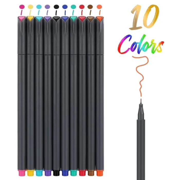 Bolígrafos & lápices?Plumas de dibujo de línea fina - 10 piezas