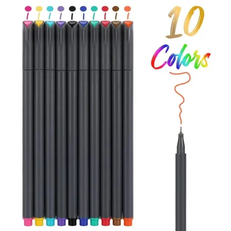Fine stregtegnepenne - 10 stk