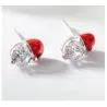 AretesPendientes gorro de Papá Noel - con circonitas de cristal
