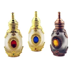 Flacon de parfum ancien - verre dépoli - cristal - avec compte-gouttes en verre - 15 ml