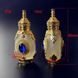 Flacon de parfum ancien - verre dépoli - cristal - avec compte-gouttes en verre - 15 ml