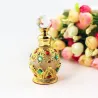 Bottiglia di profumo in metallo vintage - con contagocce in vetro - cristalli - 15 ml