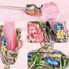 Vintage glass perfume bottle - pink roses pattern - 7 mlPerfumes