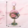 Vintage parfymflaska i glas - rosa rosor mönster - 7 ml