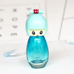 Glas parfumeflaske - tom beholder - dukke / pige design - med forstøver - 20 ml - 5 stk.