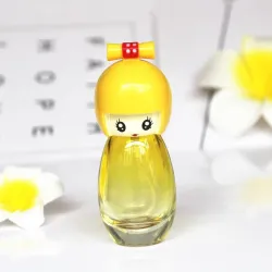 Glas parfumeflaske - tom beholder - dukke / pige design - med forstøver - 20 ml - 5 stk.