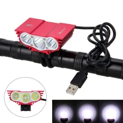 3XT6 - 5V USB - éclairage de vélo LED - lampe avant - étanche