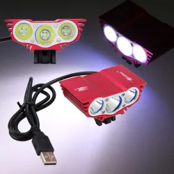 3XT6 - 5V USB - éclairage de vélo LED - lampe avant - étanche