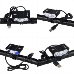 3XT6 - 5V USB - LED sykkellys - frontlampe - vanntett