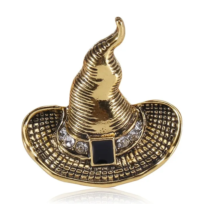 Metal heksehat - Halloween broche