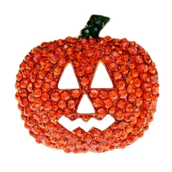 Krystall Halloween gresskar brosje