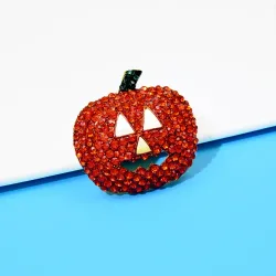 Crystal Halloween pumpa brosch