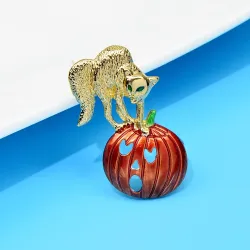 Broche chat / citrouille
